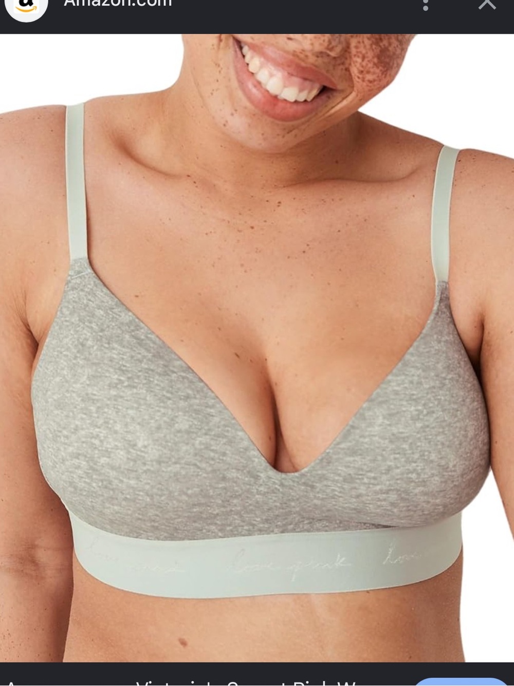 Victoria Secret Comfort Light Gray Wireless Bralette 36DD